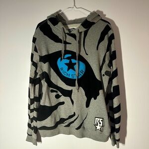 rich star blue star zebra printed hoodie size medium